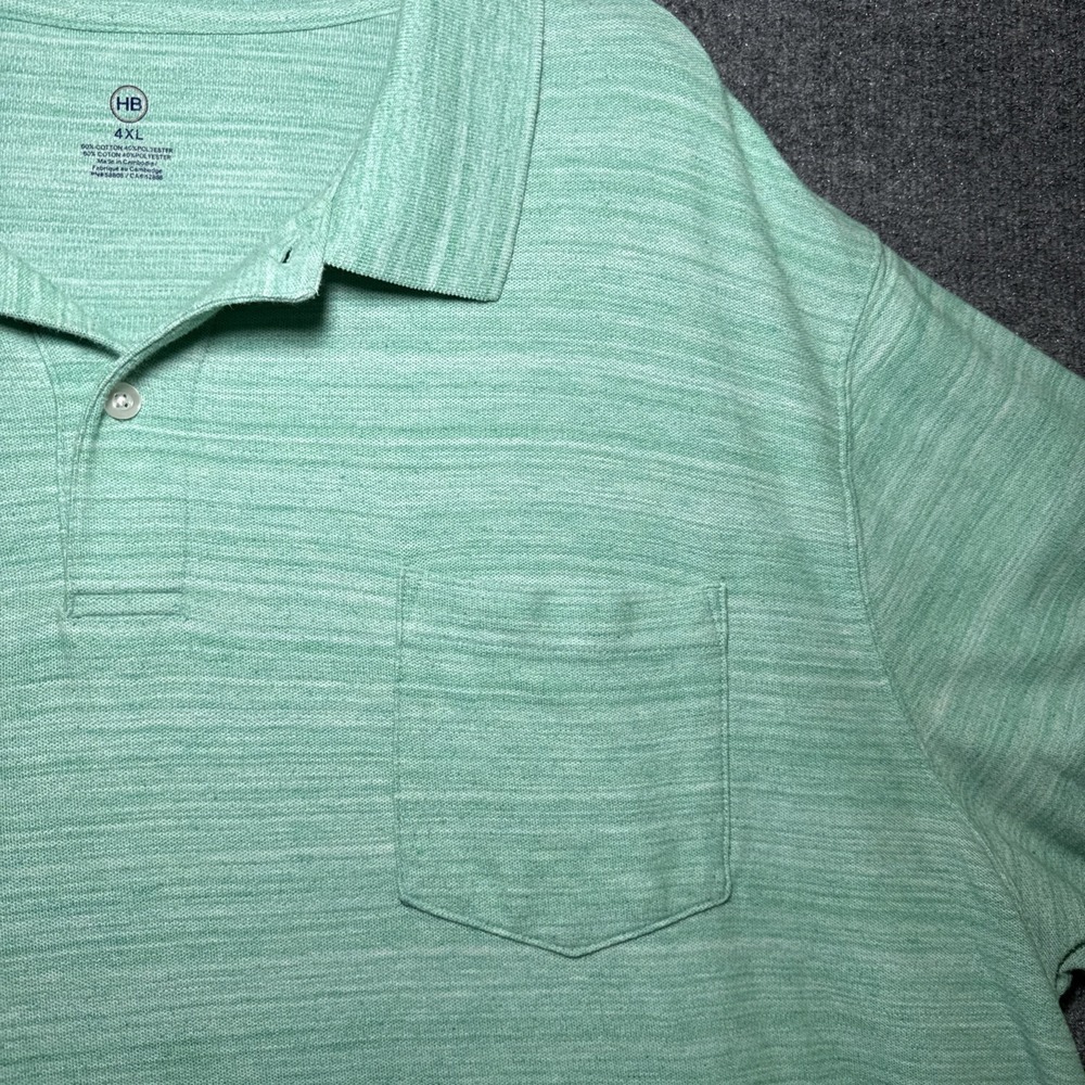 Hb Men's 4XL Polo Shirt 100% Cotton W/ Pocket - Picture 2 of 7